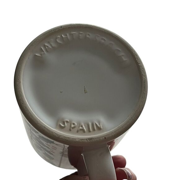 Waechtersbach Coffee Mugs Set of 4 Christmas Holly White Ceramic Holiday Green - Picture 8 of 11